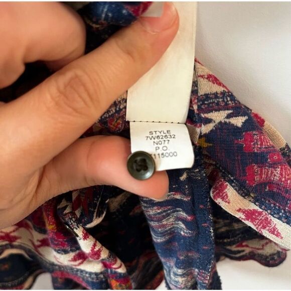 Lucky Brand 3/4 Sleeve Button Up Flowy Hem Top Sz S - Picture 8 of 15